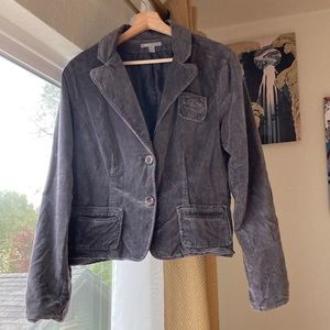 Women's Apt. 9 Gray Crushed Velvet Blazer Jacket Button closure, size XL